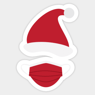 Red Santa hat and face mask Sticker